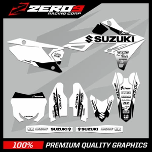 Suzuki Motocross Graphics  RM RMZ 125 - 450 - BLOCK WHITE/BLACK - Picture 1 of 1