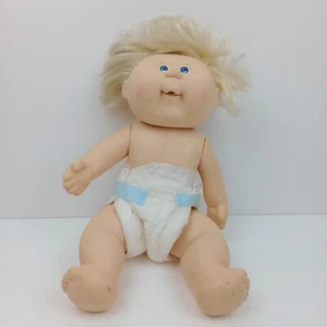 Vintage Cabbage Patch Doll 1987 Blonde Boy with Diaper Blue Eyes READ DESCRIP.. - Picture 1 of 9