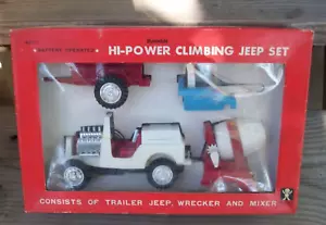 Set Jeep arrampicata Jeep Vintage Bandai Giapponese A Batteria Miscelatore Rimorchio - Foto 1 di 11