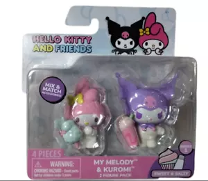 Hello Kitty & Friends 2 Figure Set Sweet & Salty My Melody & Kuromi 2" Toys - Picture 1 of 2