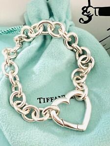 Tiffany & Co Open Heart Clasp Bracelet 925 7”