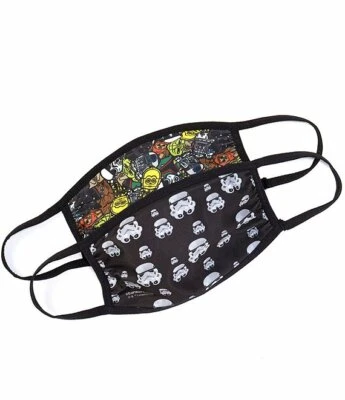 Disney - Star Wars Little Boys Reusable 2-Pack Face Masks -Darth Vader, Yoda, 4+ - Image 1 of 4