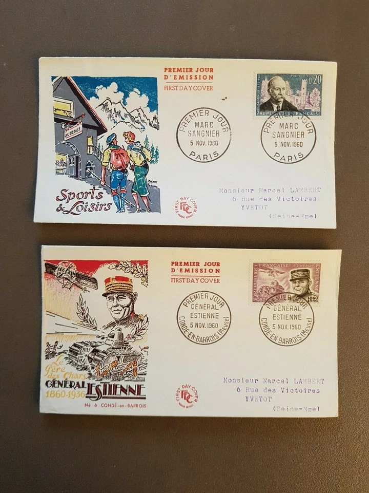 FDC : Nouveau : 6 enveloppes 1er jour d'émission :  novembre à décembre 1960 - Photo 1/4