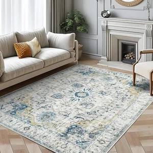 Alfombra de área TOPICK 270x365 cm lavable a máquina interior alfombra extra grande gris multi - Imagen 1 de 9