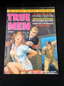 TRUE MEN Stories January 1962 Men's Adventure Magazine Pulp Fine- Scarce - Picture 1 of 4