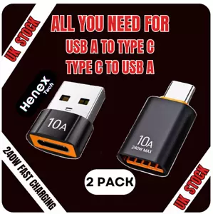 USB 3.1 Type C Female to USB A Male Adapter Converter Charger Connector Plug - Picture 1 of 16