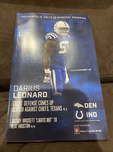 2019 Broncos At Colts Program — Darius Leonard - Picture 1 of 2