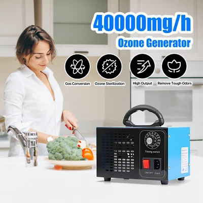 Máquina Generadora de Ozono 110V 40000mg/h Hogar Purificador de Aire Ionizador Ozonizador Temporizador Foto 1 de 4
