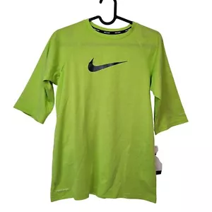 Nike Boy's Swoosh It Dri Fit UPF 40+ Half Sleeve Rash Guard Shirt Green X-Large! - Picture 1 of 12