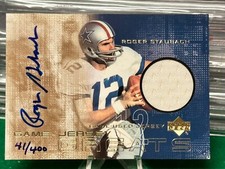 2000 Upper Deck Game Jersey Greats Roger Staubach Jersey Auto