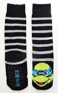 NINJA TURTLES Warm Plush Slipper Socks w/Gripper Soles Shoe Size 9 - 2 - Picture 1 of 1