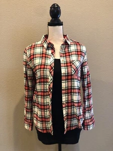 Mädchen 2-teiliges rot/weiß/grün kariertes Flanellhemd & schwarzes Tank, XL (14/16) Weihnachten - Bild 1 von 21