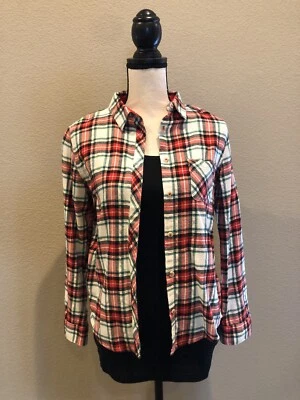 Girls 2-pc Red/White/Green Plaid Flannel Shirt & Black Tank, XL(14/16) Christmas - Image 1 of 4