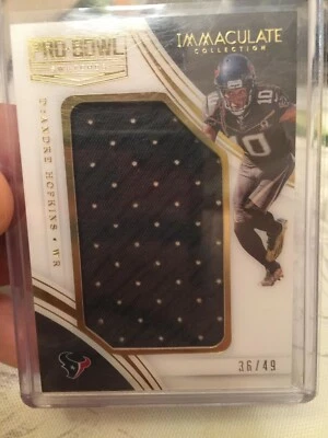 DEANDRE HOPKINS 2016 IMMACULATE "PRO BOWL SWATCHES" JUMBO WORN JERSEY PATCH /49! - Image 1 of 2