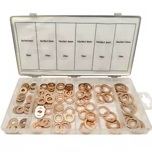Solid Copper O-Ring sump plug Washer set M6-M16. Metric Copper Seal Washers - Picture 1 of 5