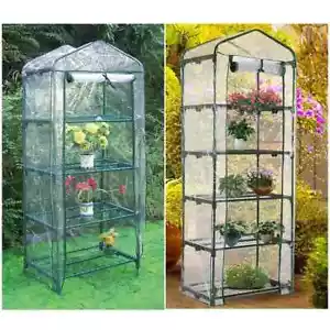 4 TIER MINI GREENHOUSE OUTDOOR GARDEN PLANTING SMALL PVC GROWHOUSE Cover Only - Picture 1 of 9