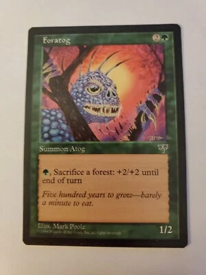 MTG Magic The Gathering Card Foratog Summon Atog Green Mirage 1996 - Image 1 of 2