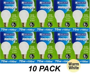 10 x 70W Pearl GLS Halogen Light Globes Bulbs Bayonet Cap B22 70W=100W A55 - Picture 1 of 5