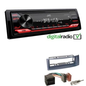 JVC KD-X182DB DAB+ USB Autoradio für Renault Megane I Megane Scenic dunkelgrau - Bild 1 von 5