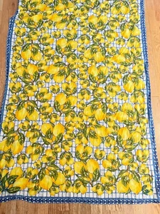 NUEVO CON ETIQUETAS Calypso St Barth Grande Toscano Estampado Limón Bordado Bufanda Envoltura 100% Algodón - Imagen 1 de 5