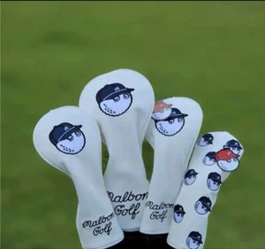 Malbon Golf 4tlg White Schläger Headcover Set Driver Fairwayholz UT PU Leder Neu1 - Bild 1 von 9