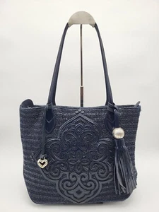 Brighton Navy Blue Starla Medallion Casablanca Tassel Tote Handbag READ - Picture 1 of 24