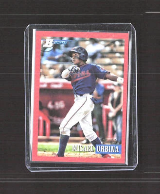 2021 Bowman Heritage #184 Misael Urbina Chrome Prospects Orange Refractor - Image 1 of 2