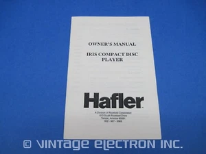 HAFLER IRIS COMPACT DISC (CD) PLAYER OWNER'S MANUAL - Picture 1 of 6