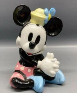 Vintage Schmid Disney Minnie Mouse Ceramic Figurine 6.5” Pink Skirt Disneyana - Picture 1 of 5
