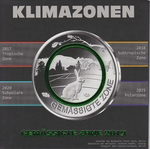 MDS MÜNZFOLDER ZUR AUFBEWAHRUNG IHRER 5 EURO-MÜNZEN 2019 "GEMÄSSIGTE ZONE", LEER - Bild 1 von 3