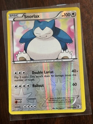 Pokémon TCG Snorlax 109/149 BW Boundaries Crossed Reverse Holo Card 2012 MP - Image 1 of 4
