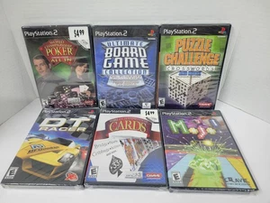 PS2 Sealed/New Game Lot [6] - Cards/Games/Puzzles/DT Racer/Poker  NEW - Picture 1 of 2