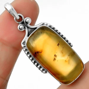 Natural Montana Agate - USA 925 Sterling Silver Pendant Jewelry P-1089 - Picture 1 of 5