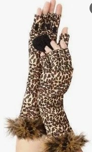 Leopard Fingerless Gloves - Costume Accessories - Adult Teen New!!! LB9 - Picture 1 of 1