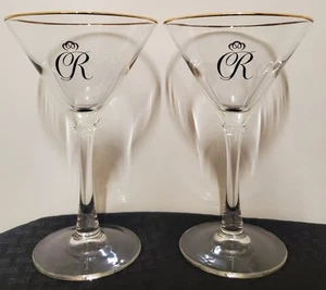 2 Crown Royal Martini Sektgläser Goldrand - Bild 1 von 11
