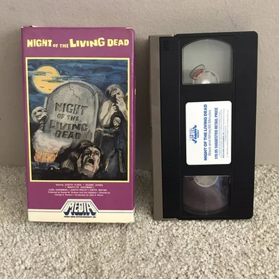 Night of the Living Dead (VHS, 1982) Media Home Entertainment Classic Horror B&W - Image 1 of 4