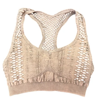 Sujetador deportivo Nikibiki sin costuras cómodo marrón natural espalda deportiva cómodo activo O/S Foto 1 de 4