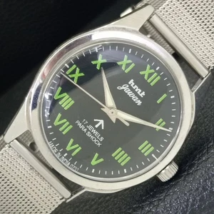 HAND-WINDING VINTAGE HMT JAWAN INDIAN MENS BLACK COLOR DIAL WATCH a700278-3 - Picture 1 of 9