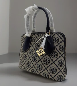 Tory Burch Mini T Monogram Jacquard Top Handles Swing Crossbody-Tory Navy~NWT~ - Picture 1 of 12