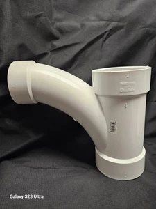 4812-LR - Long Radius Combination Tee-Wye 4" x 4" x 3" - PVC DWV Plumbing Pipe - Picture 1 of 14