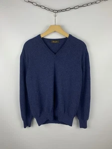 Loro Piana Baby Cashmere Sweater Men’s Size 52 Blue V-Neck Made In Italy - Picture 1 of 14