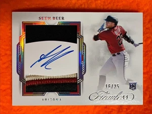 SETH BEER 2022 PANINI FLAWLESS BASEBALL DUAL PATCH AUTO /25 RPA RDPA-SB D-BACKS - Picture 1 of 2