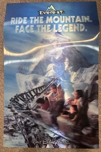 3D Poster Disney World Expedition Everest Roller Coaster Poster 35x22 RARE!! - Bild 1 von 3