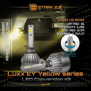 Stark LED 66W 5000LM Kit True 3000K Yellow Lights Headlight High Beam Only - H1 - Picture 1 of 6