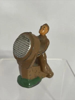 Soldier With Spotlight Signal Light Cast Metal Lead Army Man Figure Barclay - Image 1 of 4