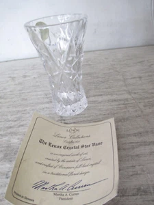 Lenox feine Kristall Stern geschliffen Glas Vase Knospe Blumenvase 4" Tschechisch Vintage mit Echtheitszertifikat - Bild 1 von 4