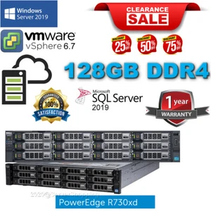 Dell PowerEdge R730xd 2x E5-2683v4 2.10GHz 128GB DDR4 1.92TB SSD -4x4TB SAS 7.2K - Picture 1 of 10