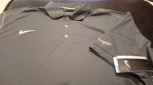 J.P. Morgan Nike Golf Men's Polo Shirt Swoosh Dri-Fit Size Large Gray NWT - Picture 1 of 8