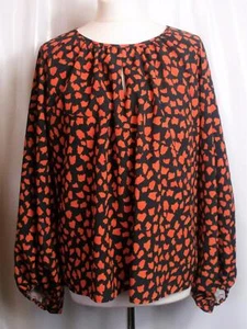NEW JOHN ZACK LONDON 🌺 BLACK & ORANGE BLOUSE/TOP 🌺 SIZE 10/12 # 1234* - Picture 1 of 3