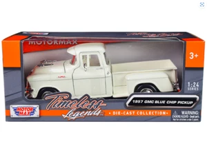GMC Blue Chip Pickup Truck 1957 Motormax 1/24 White Diecast Timeless Legends - Picture 1 of 3